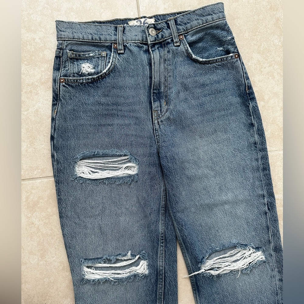 Free People Lita Slim Leg Distressed Jeans - Picture 7 of 10